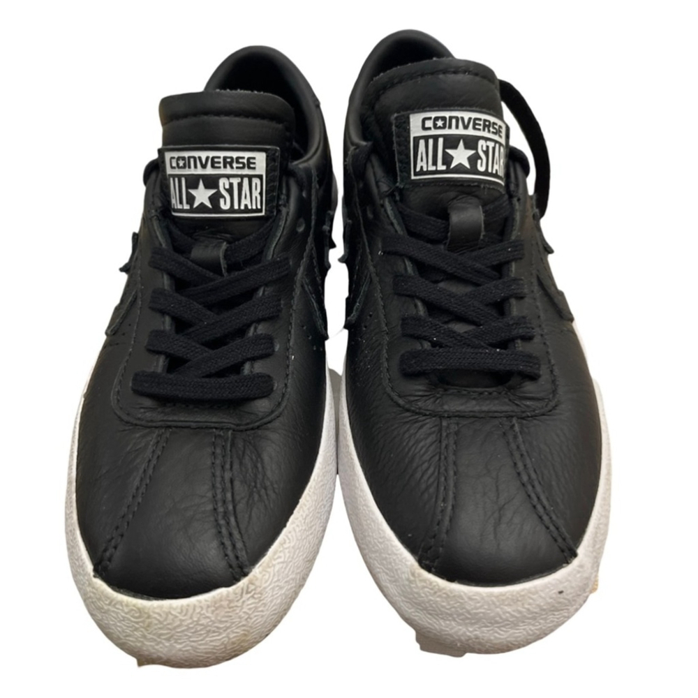 Converse black leather lace up sneakers - size 3